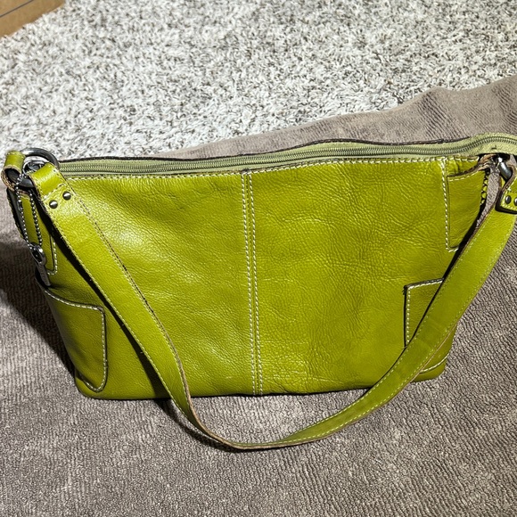 Fossil Green Leather Shoulder Bag - Picture 4 of 13